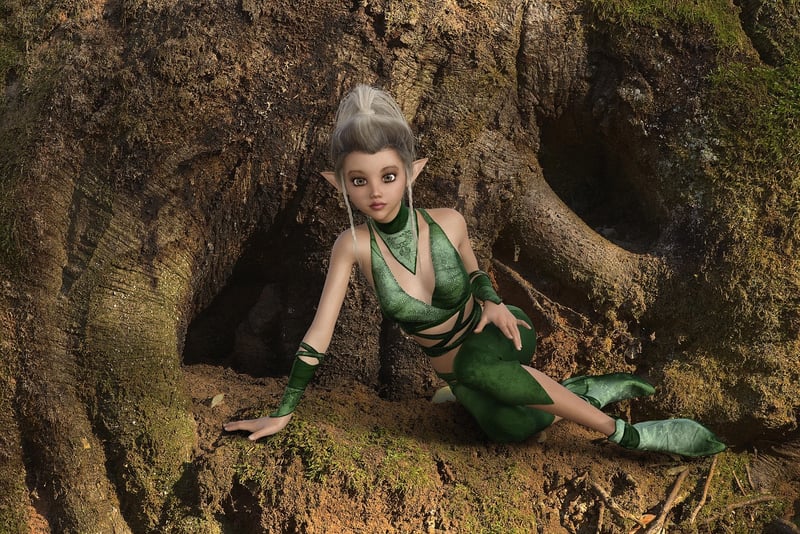 Wood Nymph in Enchanted Forest